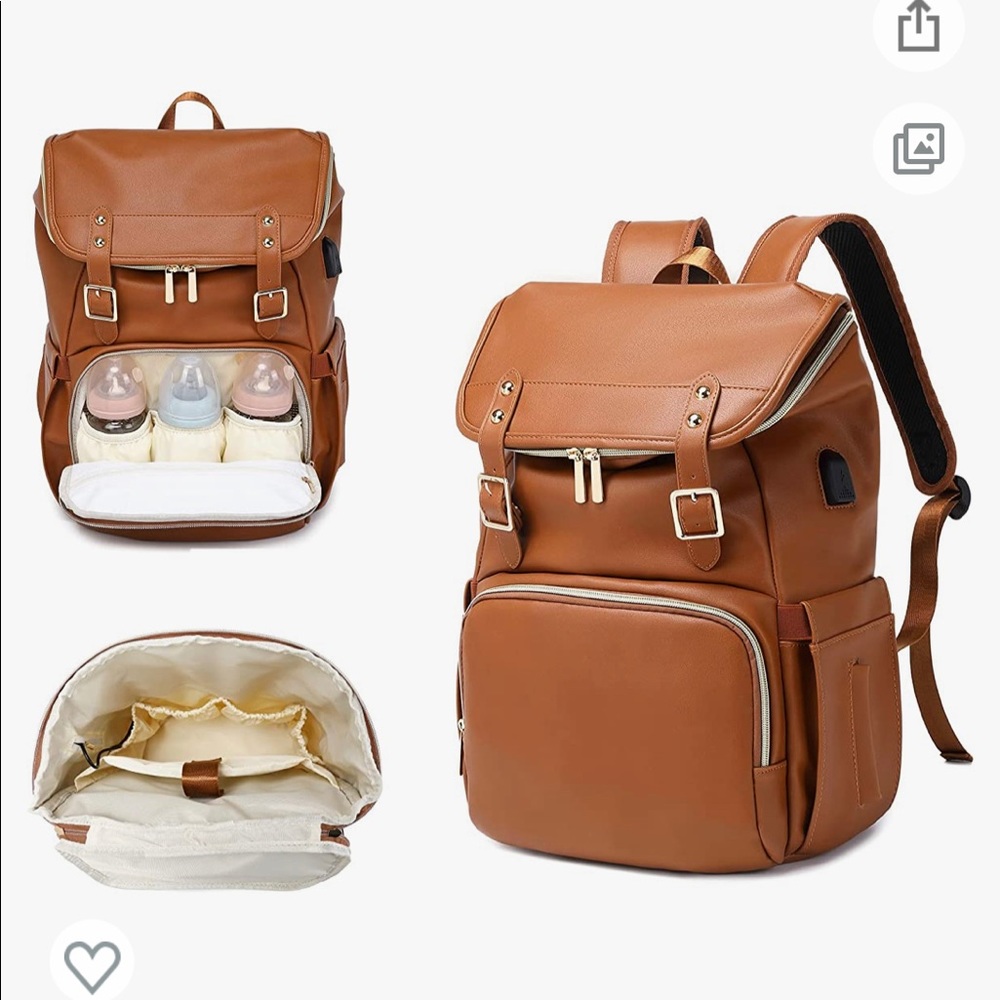 NWOT Faux Leather Diaper Bag